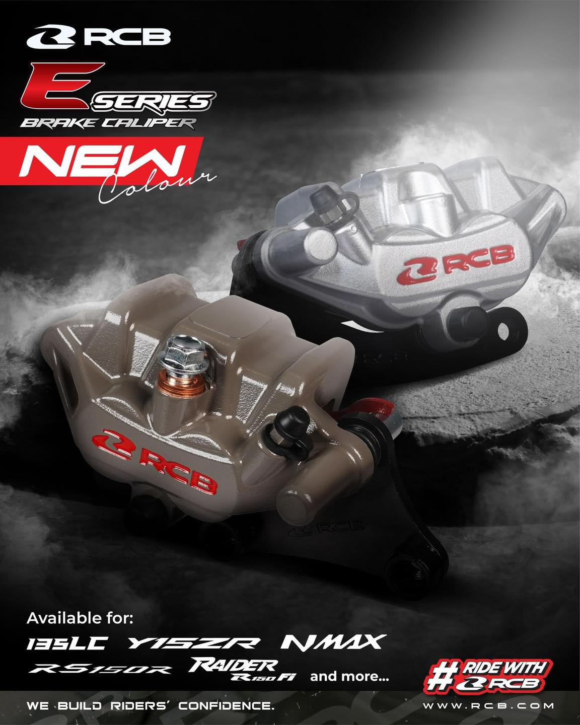 ปั๊มดิสเบรคล่าง หน้า หลัง 2 พอต RCB CALIPER E SERIES WAVE NMAX MSX CLICK Racing Boy ของแท้ 100% ประกัน 1 ปี