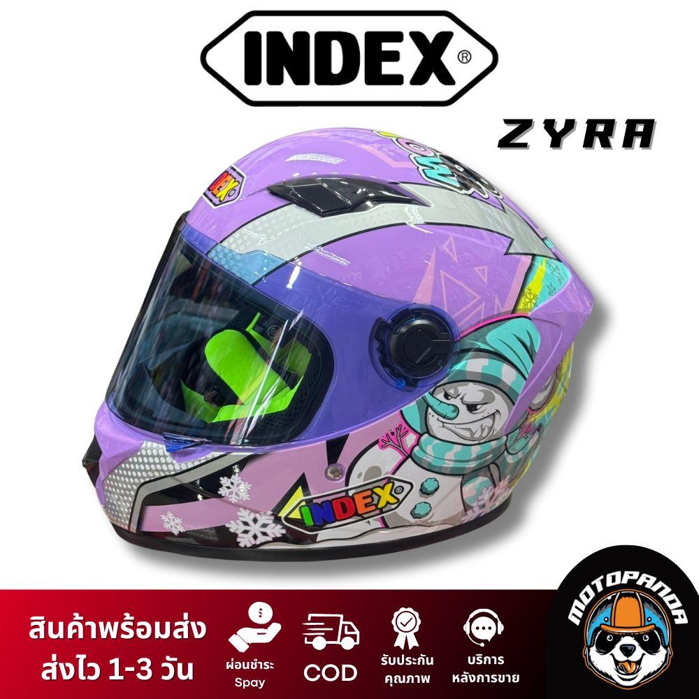 หมวกกันน็อค INDEX ZYRA หมวกกันน็อคเต็มใบ ของแท้100% สีม่วง