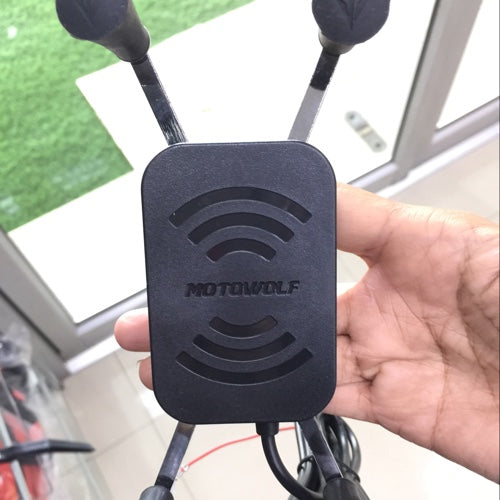 ที่จับมือถือ 2815C Motowolf จับกระจก USB Smart charge