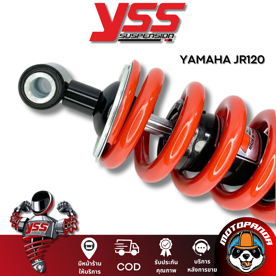 โช๊คหลัง YAMAHA JR120 BLACK/RED สูง 250 mm. โช๊คอัพ YSS ยามาฮ่า ดำ/แดง โช๊คเดี่ยว โช้ค ของแท้100%