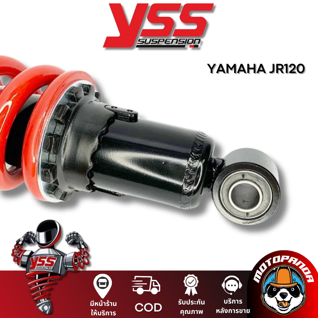 โช๊คหลัง YAMAHA JR120 BLACK/RED สูง 250 mm. โช๊คอัพ YSS ยามาฮ่า ดำ/แดง โช๊คเดี่ยว โช้ค ของแท้100%