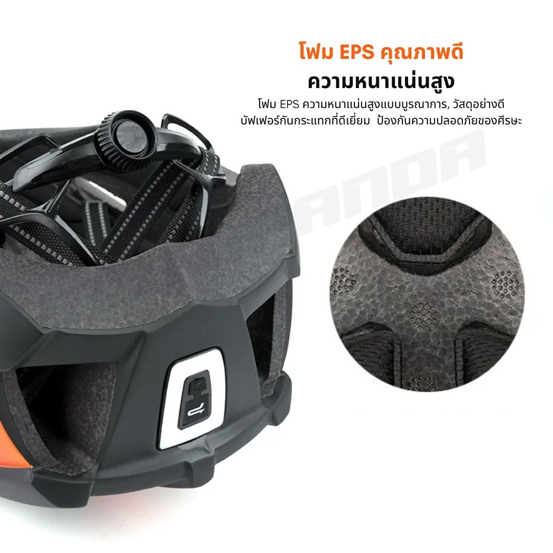 หมวกกันน็อคจักรยานอัจฉริยะ PROMEND SMART BIKE HELMET มีไฟปรับได้ ชาร์จได้ หมวกกันน็อคสกู๊ตเตอร์ คุณภาพสูง