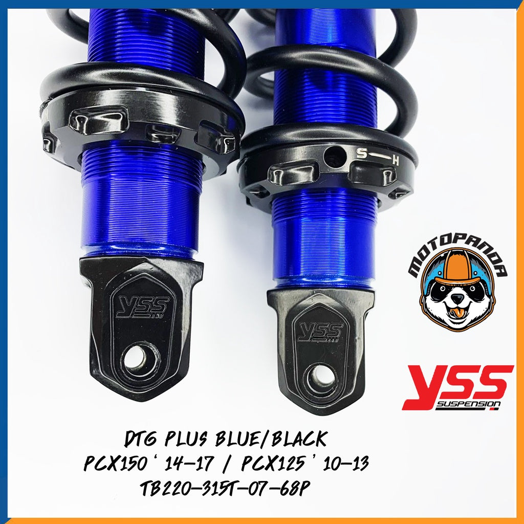 โช๊คหลัง DTG PLUS HONDA PCX 125/150 BLUE/BLACK สูง 315 mm. โช้ค YSS แท้ สำหรับ ฮอนด้า PCX125 PCX150 โชค ของแท้100%