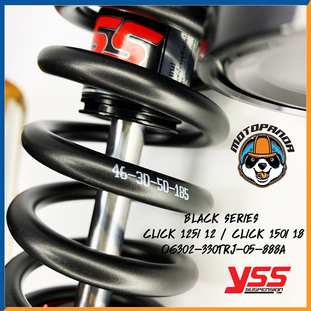 โช๊คหลัง BLACK SERIES HONDA CLICK 125I 150I สูง 330 mm. โช้ค YSS แท้ สำหรับ ฮอนด้า คลิ๊ก 125i/150i โช้คแก๊ส ของแท้100%