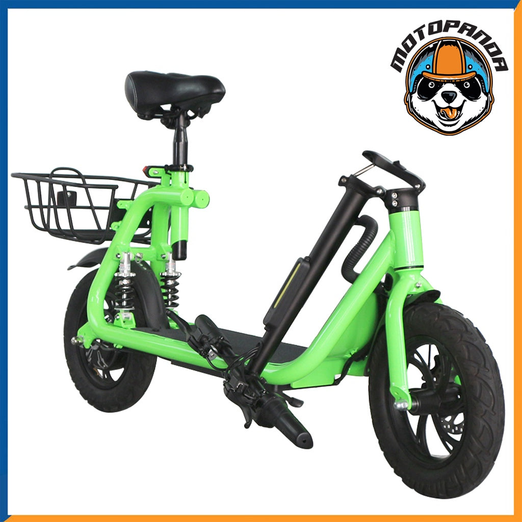 สกู๊ตเตอร์ไฟฟ้า REFLEX GREEN SCOOTER สกู๊ตเตอร์ พับได้ 36V 500W 10.2AH สีเขียว วิ่งได้ 25 กม./ชม. จักรยานไฟฟ้า แถมตะกร้า