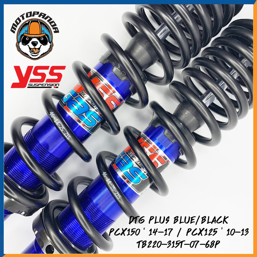 โช๊คหลัง DTG PLUS HONDA PCX 125/150 BLUE/BLACK สูง 315 mm. โช้ค YSS แท้ สำหรับ ฮอนด้า PCX125 PCX150 โชค ของแท้100%