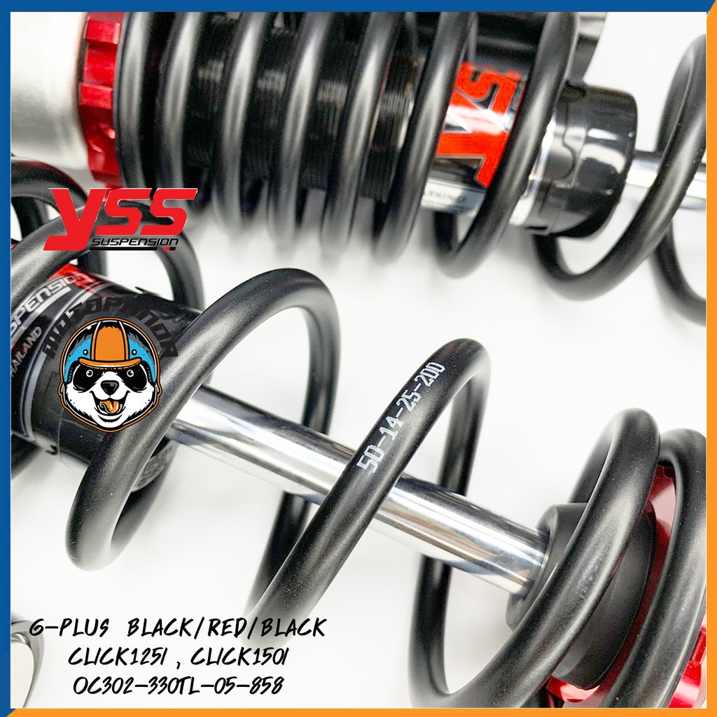 G-PLUS HONDA CLICK 125i/150i BLACK/RED/BLACK สูง 330 mm. โช๊คหลัง YSS แท้ ฮอนด้า คลิ๊ก125i/150i โช้คแก๊ส ของแท้100%