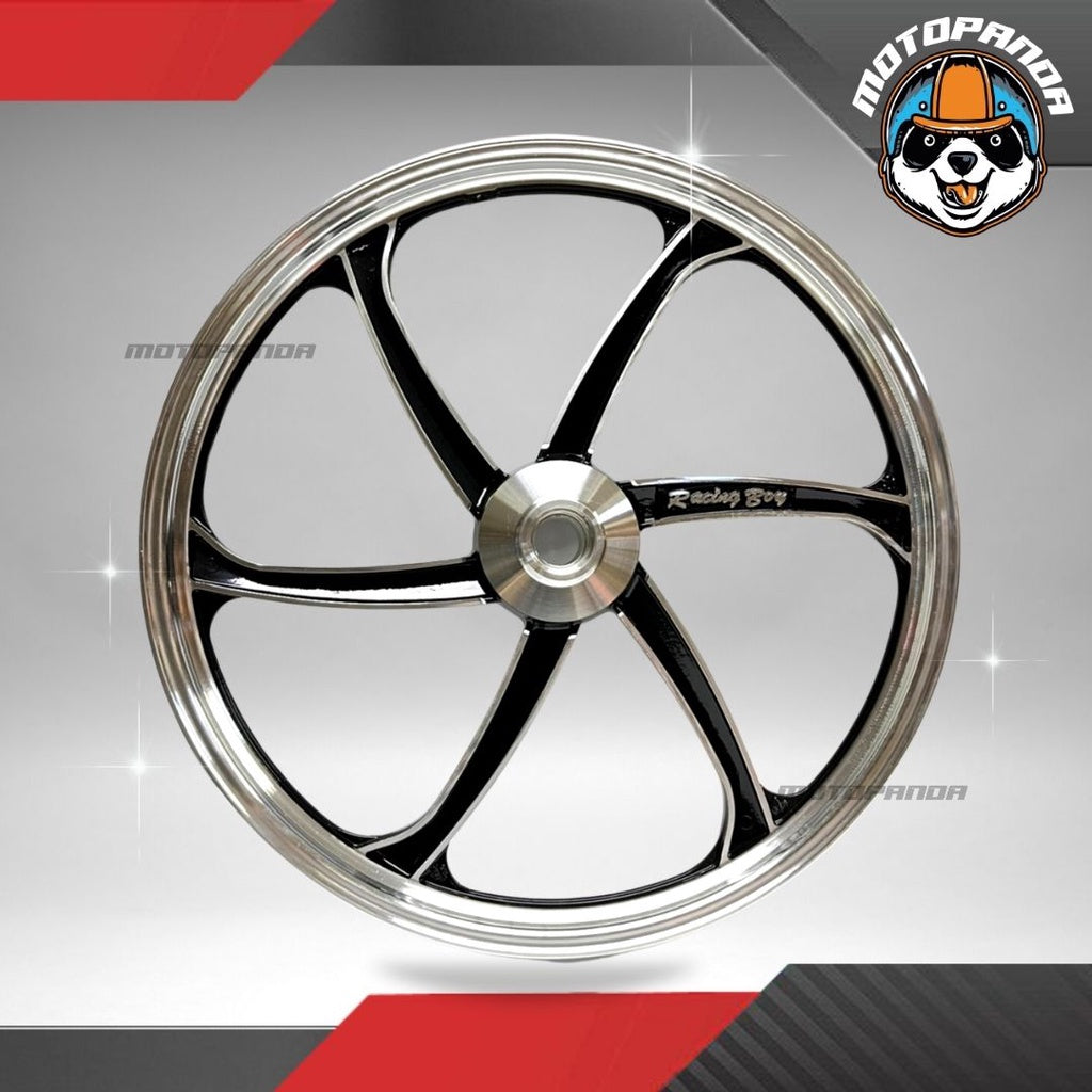 ล้อแม็ก Racing Boy แท้100% MIO FINO MIO-125 SPARK-135 SPARK-NANO Clik สีดำปัด ขอบ 14-17 ล้อแม็ค RCB หน้าดิส หลังดั๊ม