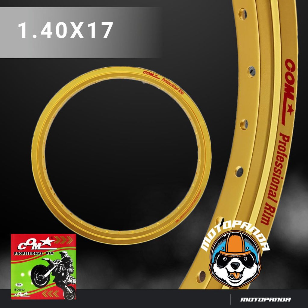 วงล้ออลูมิเนียม ล้อ COM AKRONT 1.40 X 17 สีทอง ขนาด 1.40 ขอบ 17 ของแท้ การันตีของแท้ 100% ราคาต่อวง