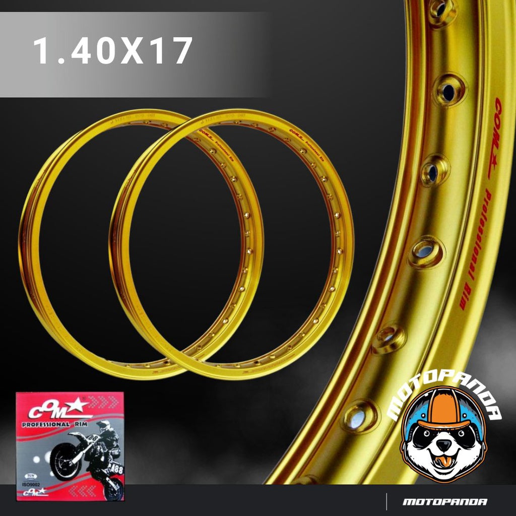 ล้อ COM 1.40 X 17 รางน้ำ รางน้ำสีทอง ขนาด 1.40 ขอบ 17 ของแท้ การันตีของแท้ 100%
