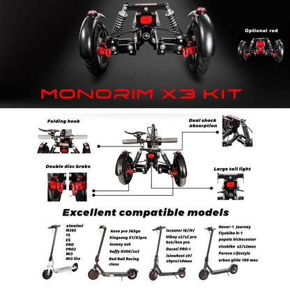 Monorim X3 Super Kit ชุดอัพเกรดโช้คหลังแบบล้อคู่สำหรับสกู๊ตเตอร์ไฟฟ้า Xiaomi Mi3, M365, 1S, ES, Pro, Pro2 สินค้าพร้อมส่ง