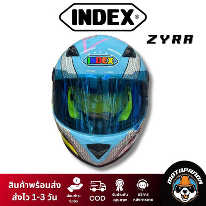 หมวกกันน็อค INDEX ZYRA หมวกกันน็อคเต็มใบ ของแท้100% สีฟ้า
