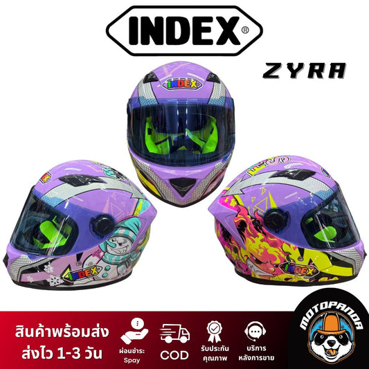 หมวกกันน็อค INDEX ZYRA หมวกกันน็อคเต็มใบ ของแท้100% สีม่วง