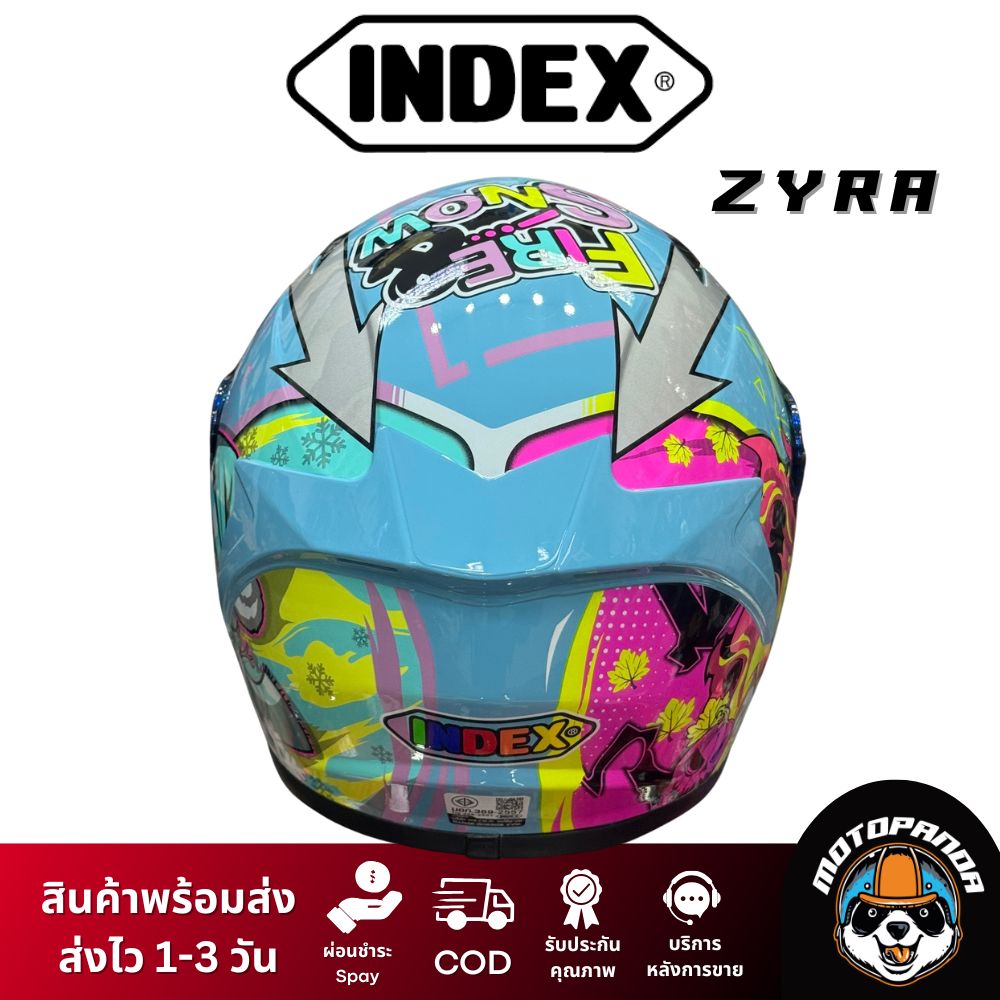 หมวกกันน็อค INDEX ZYRA หมวกกันน็อคเต็มใบ ของแท้100% สีฟ้า