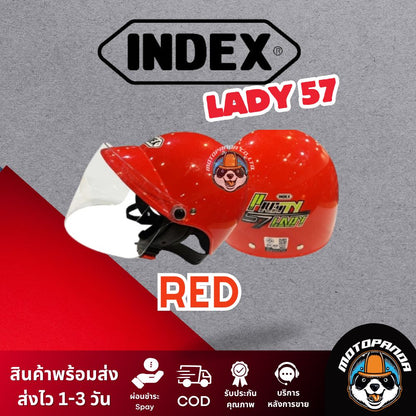 หมวกกันน็อค INDEX ครึ่งใบรุ่น LADY57  ของแท้ 100% รับประกันคุณภาพ