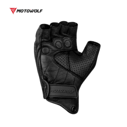 ถุงมือหนังแกะ MOTOWOLF 0302B ครึ่งนิ้ว L