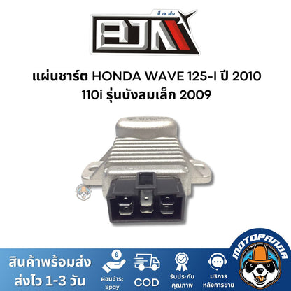 แผ่นชาร์ต HONDA WAVE 125-I ปี 2010,110i เกรดท็อป ของแท้ รุ่นบังลมเล็ก 2009 แผ่นชาร์จ ตัวควบคุมไฟหน้า ตรงรุ่น เวฟ110i เวฟ125i ยี่ห้อ BJN