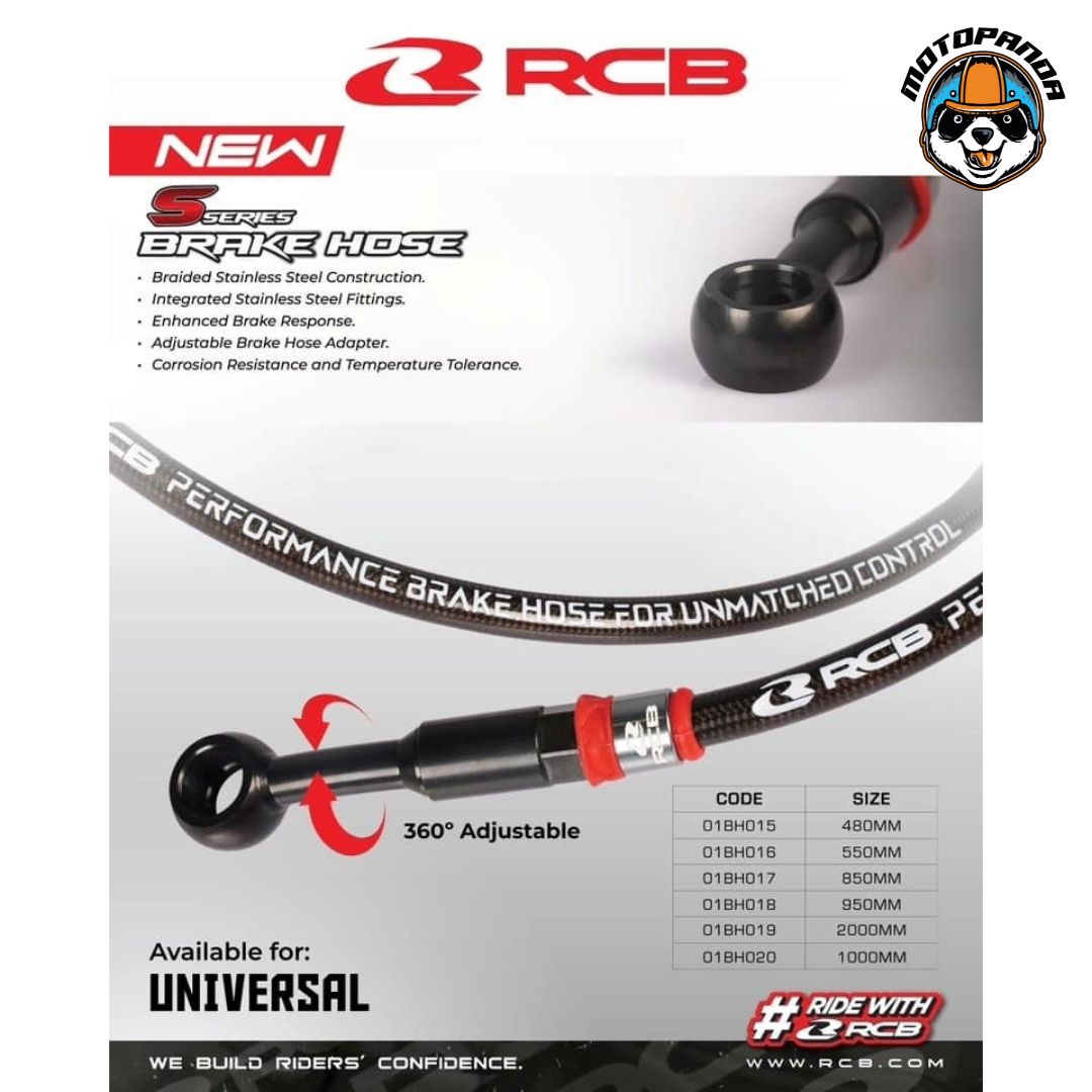 RCB สายน้ำมันเบรค S Series มี 4 ขนาด สีเงิน สีไทเท ถอดหัวได้ Rancingboy แท้ 100%