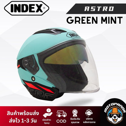 หมวกกันน็อค INDEX รุ่น Astro เปิดหน้า มี 7 สี  ของแท้ 100% รับประกันคุณภาพ