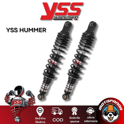 โช๊คหลัง YSS HUMMER สูง 340 mm. แกนดําสปริงดํา โช้ค YSS แท้