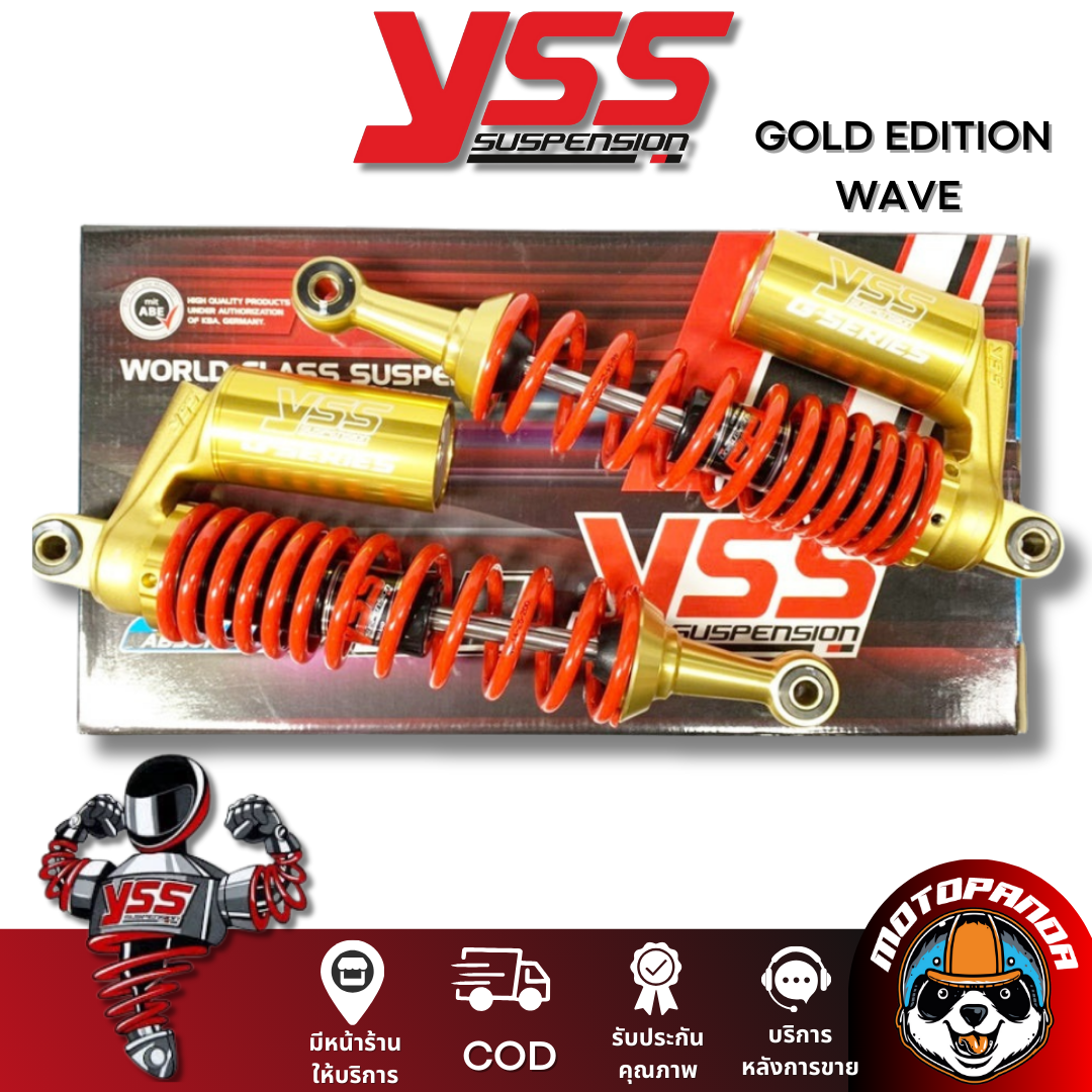 โช๊คหลัง GOLD EDITION HONDA PCX150 WAVE CLICK N-MAX BLACK/RED/GOLD สูง 350,310,330,320 mm. เวฟ คลิ๊ก โช้ค YSS ของแท้100%