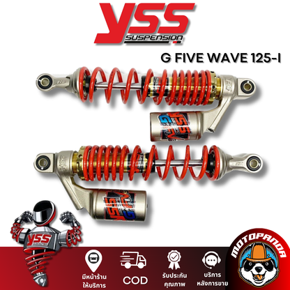 โช๊คหลัง G FIVE WAVE 125-I GOLD/RED สูง 340 mm. HONDA โช๊คอัพ YSS แท้ โช้ค สำหรับ ฮอนด้า เวฟ125i โช้คคู่ โช้คเวฟ แท้100%