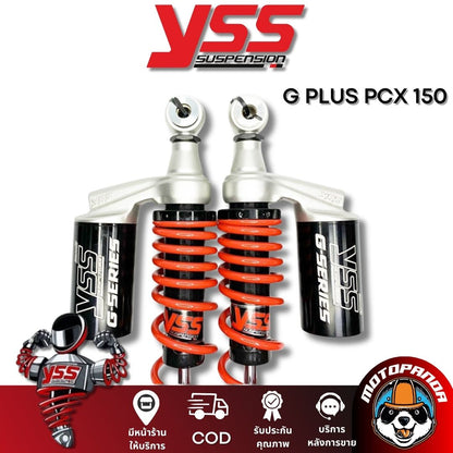 โช๊คหลัง G PLUS PCX 150 2018 BLACK/RED/BLACK สูง 350 mm. HONDA โช๊คอัพ YSS แท้ สำหรับ ฮอนด้า โช๊คคู่ สี ดำ/แดง/ดำ โช้ค