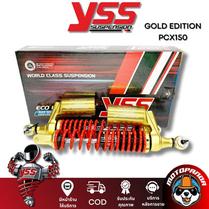 โช๊คหลัง GOLD EDITION HONDA PCX150 WAVE CLICK N-MAX BLACK/RED/GOLD สูง 350,310,330,320 mm. เวฟ คลิ๊ก โช้ค YSS ของแท้100%