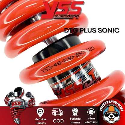 โช๊คหลัง DTG PLUS SONIC BLACK/RED สูง 255 mm. HONDA โช๊คอัพ YSS แท้ โช้ค ฮอนด้า โซนิค แกนดำ สปริงแดง