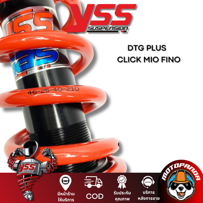 โช๊คหลัง DTG PLUS BLACK/RED สูง 310 mm. CLICK110 MIO115 FINO115 โช๊คอัพ YSS คลิ๊ก มีโอ ฟีโน่