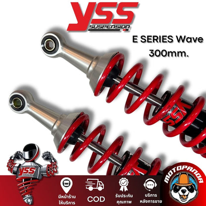 โช๊คหลัง YSS E SERIES L.30 Wave110i Wave125i สูง 300 mm. ดำแดง YSS แท้