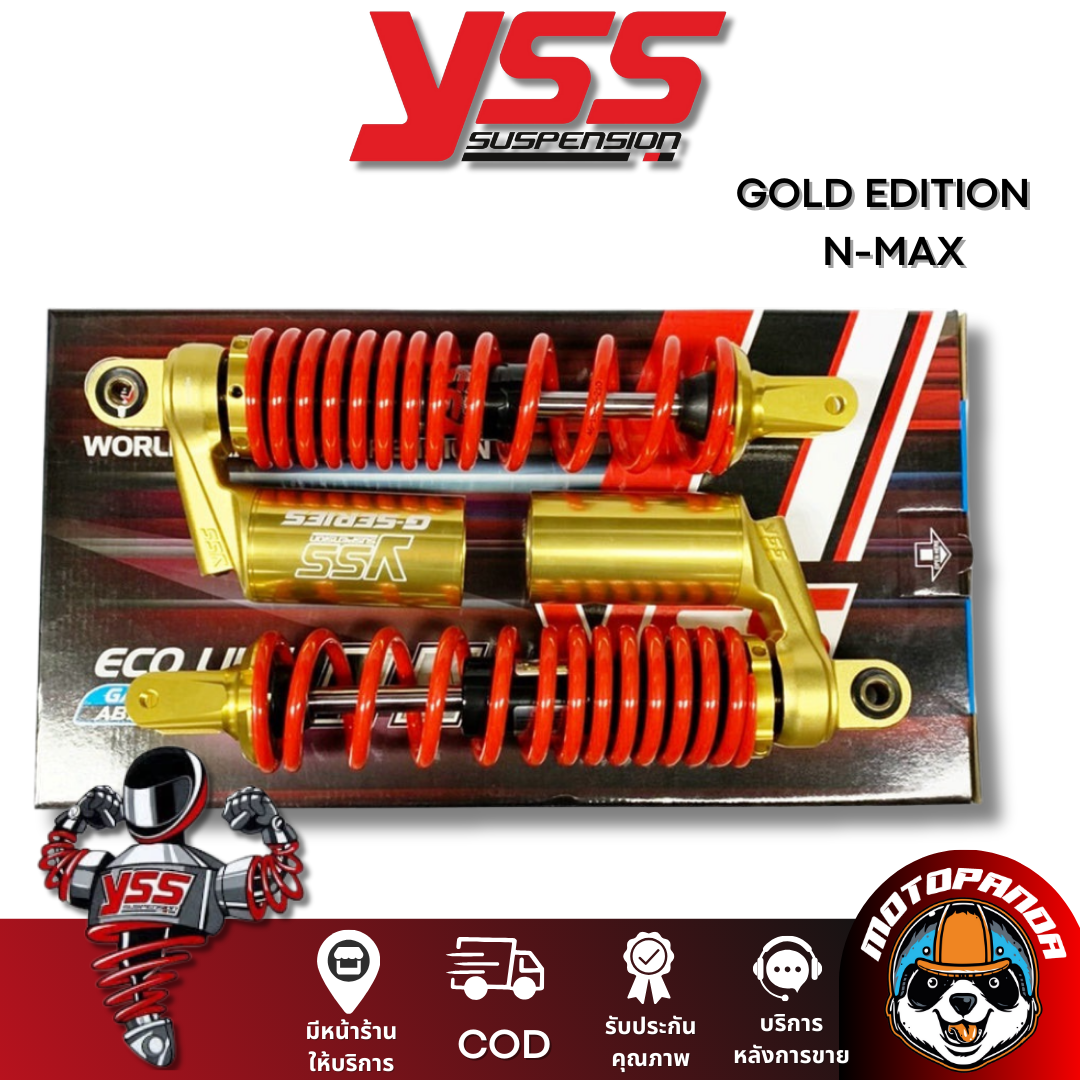 โช๊คหลัง GOLD EDITION HONDA PCX150 WAVE CLICK N-MAX BLACK/RED/GOLD สูง 350,310,330,320 mm. เวฟ คลิ๊ก โช้ค YSS ของแท้100%