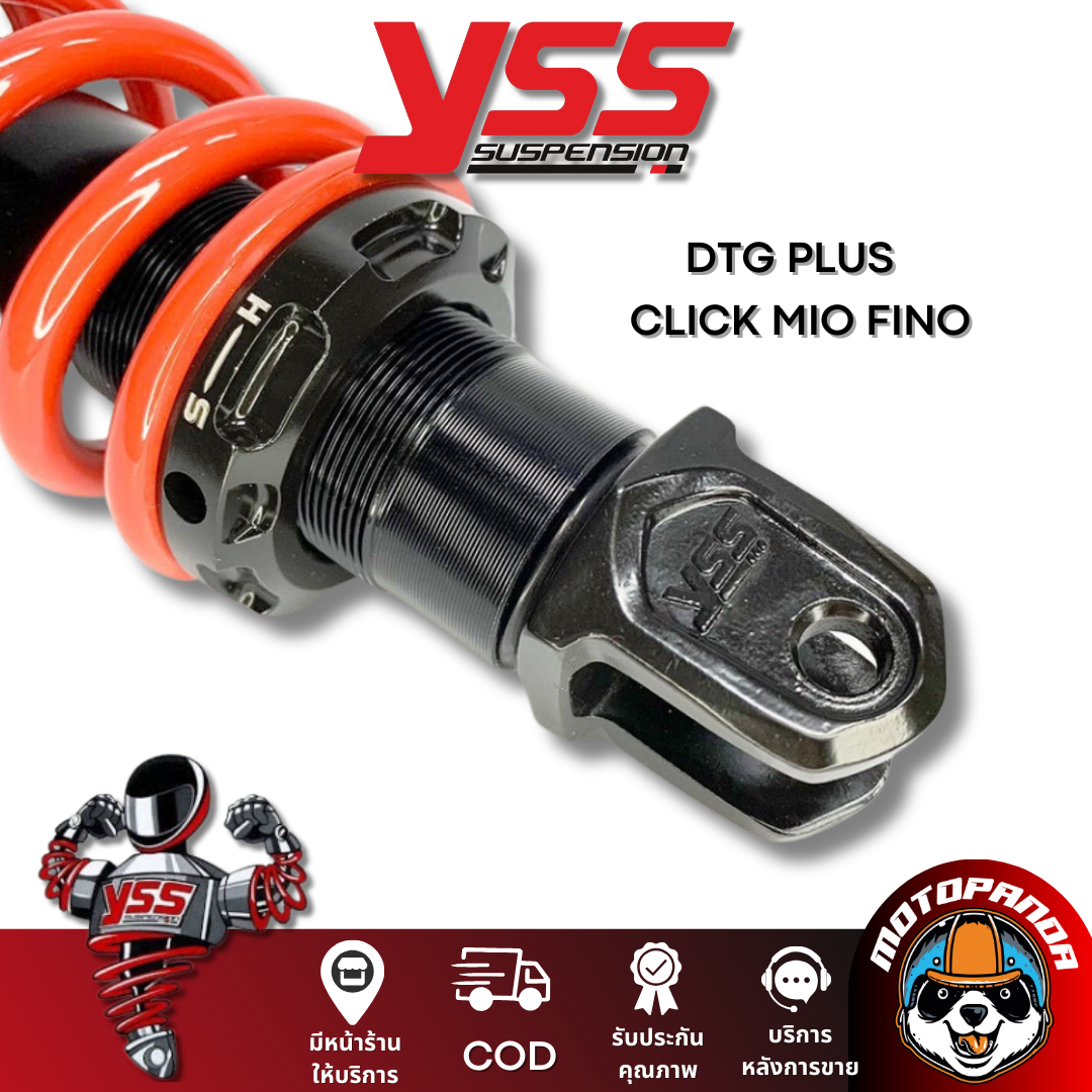 โช๊คหลัง DTG PLUS BLACK/RED สูง 310 mm. CLICK110 MIO115 FINO115 โช๊คอัพ YSS คลิ๊ก มีโอ ฟีโน่