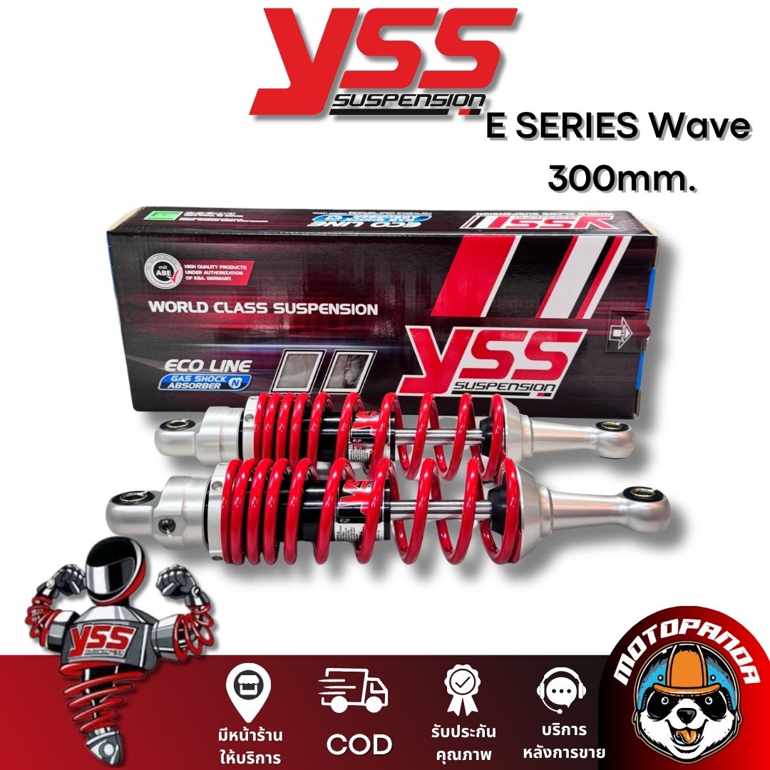 โช๊คหลัง YSS E SERIES L.30 Wave110i Wave125i สูง 300 mm. ดำแดง YSS แท้