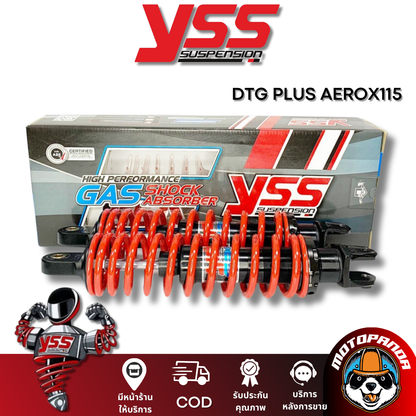 DTG PLUS YAMAHA AEROX 155 สูง 305 mm. มีหลายสี โช๊คหลัง YSS แท้ สำหรับ ยามาฮ่า แอรอค โช้คแก๊ส