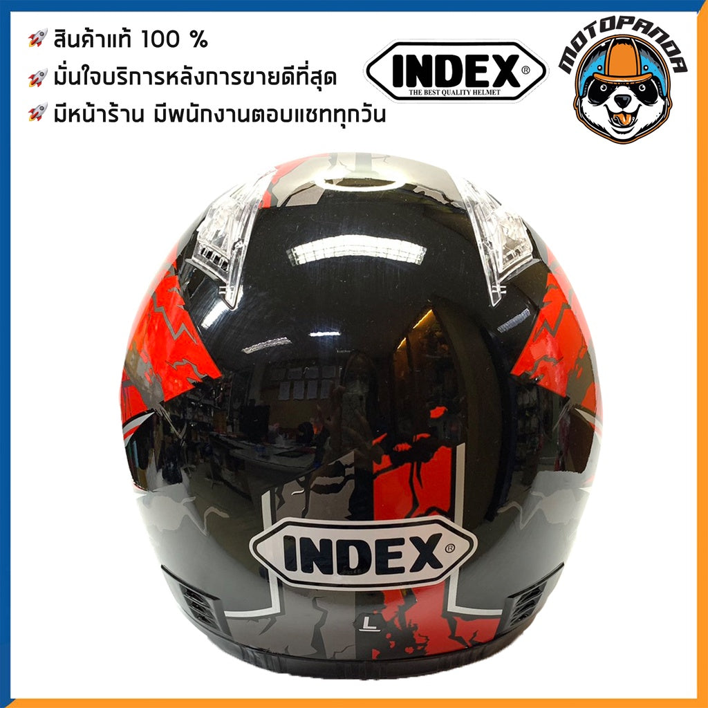 หมวกกันน็อคเต็มใบ INDEX รุ่น 811 สีดำ-แดง ฟรีไซส์ หมวกกันน็อค สำหรับผู้ใหญ่ อินเด็กซ์ ของแท้ 100% สินค้าคุณภาพดี
