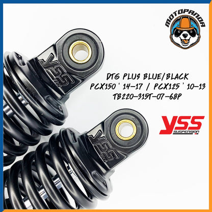 โช๊คหลัง DTG PLUS HONDA PCX 125/150 BLUE/BLACK สูง 315 mm. โช้ค YSS แท้ สำหรับ ฮอนด้า PCX125 PCX150 โชค ของแท้100%