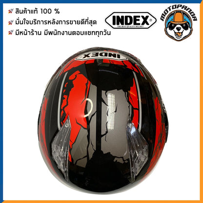 หมวกกันน็อคเต็มใบ INDEX รุ่น 811 สีดำ-แดง ฟรีไซส์ หมวกกันน็อค สำหรับผู้ใหญ่ อินเด็กซ์ ของแท้ 100% สินค้าคุณภาพดี