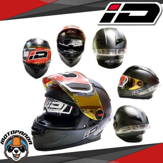 หมวกกันน็อคเต็มใบ ID ORCA HELMET LIMITED EDITION ไซส์ L สีดำเมลทัลลิค แว่นตา2ชั้น แถมฟรีชิลด์อีก1อัน + ฟองน้ำล้างรถ