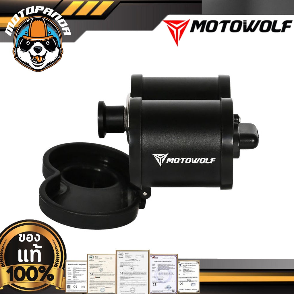 ที่ชาร์จ ที่จุดไฟ MOTOWOLF MDL 3801 ของแท้ล้านเปอร์เซนต์ 12V-24V สำหรับติดตั้งมอเตอร์ไซค์ MOTOWOLF USB Charger