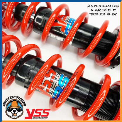 โช๊คหลัง DTG PLUS N-MAX 155 BLACK/RED สูง 335 mm. YAMAHA โช๊คอัพ YSS แท้ สำหรับ ยามาฮ่า โช๊คคู่ โช้ค แกนดำ สปริงแดง