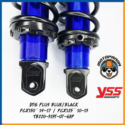 โช๊คหลัง DTG PLUS HONDA PCX 125/150 BLUE/BLACK สูง 315 mm. โช้ค YSS แท้ สำหรับ ฮอนด้า PCX125 PCX150 โชค ของแท้100%