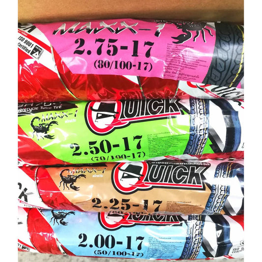 ยางนอก QUICK แก้มสูง  ขอบ17 ลายGR750 MAXX-1 ห่อสีแดง