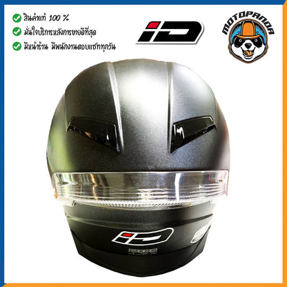 หมวกกันน็อคเต็มใบ ID ORCA HELMET LIMITED EDITION ไซส์ L สีดำเมลทัลลิค แว่นตา2ชั้น แถมฟรีชิลด์อีก1อัน + ฟองน้ำล้างรถ