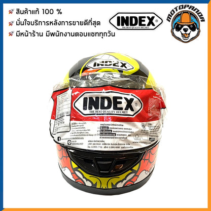 หมวกกันน็อคเต็มใบ INDEX รุ่น 811 ลายไก่ ฟรีไซส์ หมวกกันน็อค สำหรับผู้ใหญ่ อินเด็กซ์ ของแท้ 100% สินค้าคุณภาพดี