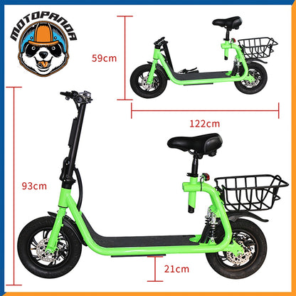 สกู๊ตเตอร์ไฟฟ้า REFLEX GREEN SCOOTER สกู๊ตเตอร์ พับได้ 36V 500W 10.2AH สีเขียว วิ่งได้ 25 กม./ชม. จักรยานไฟฟ้า แถมตะกร้า