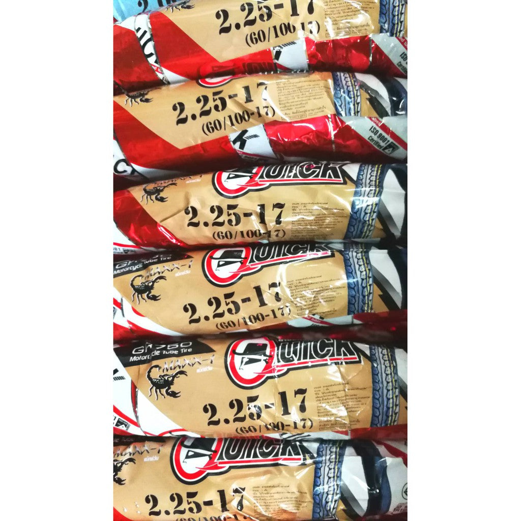 ยางนอก QUICK แก้มสูง  ขอบ17 ลายGR750 MAXX-1 ห่อสีแดง