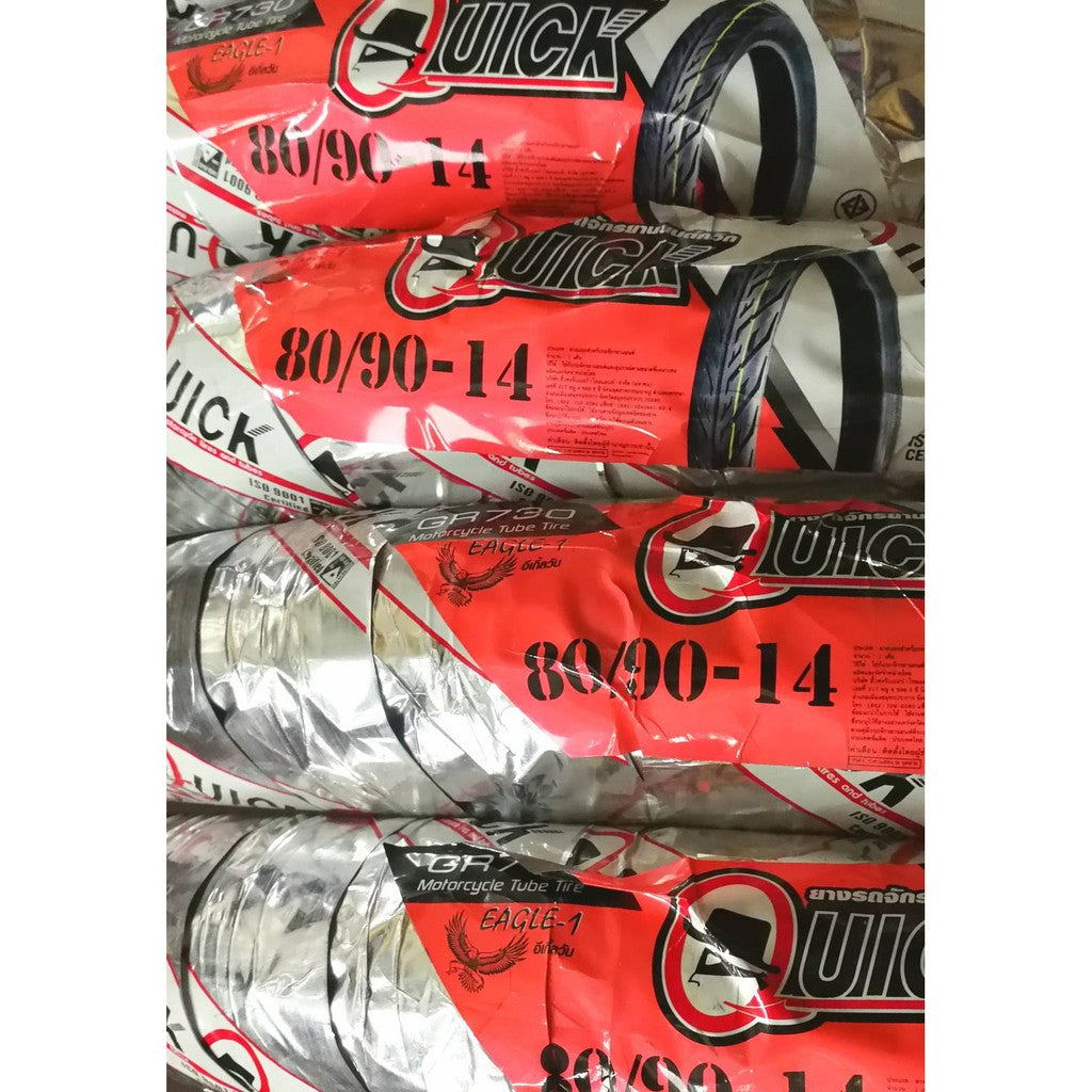 ยางนอก QUICK แก้มเตี้ย ขอบ14 ลาย GR730 Eagle-1 ห่อสีเงิน