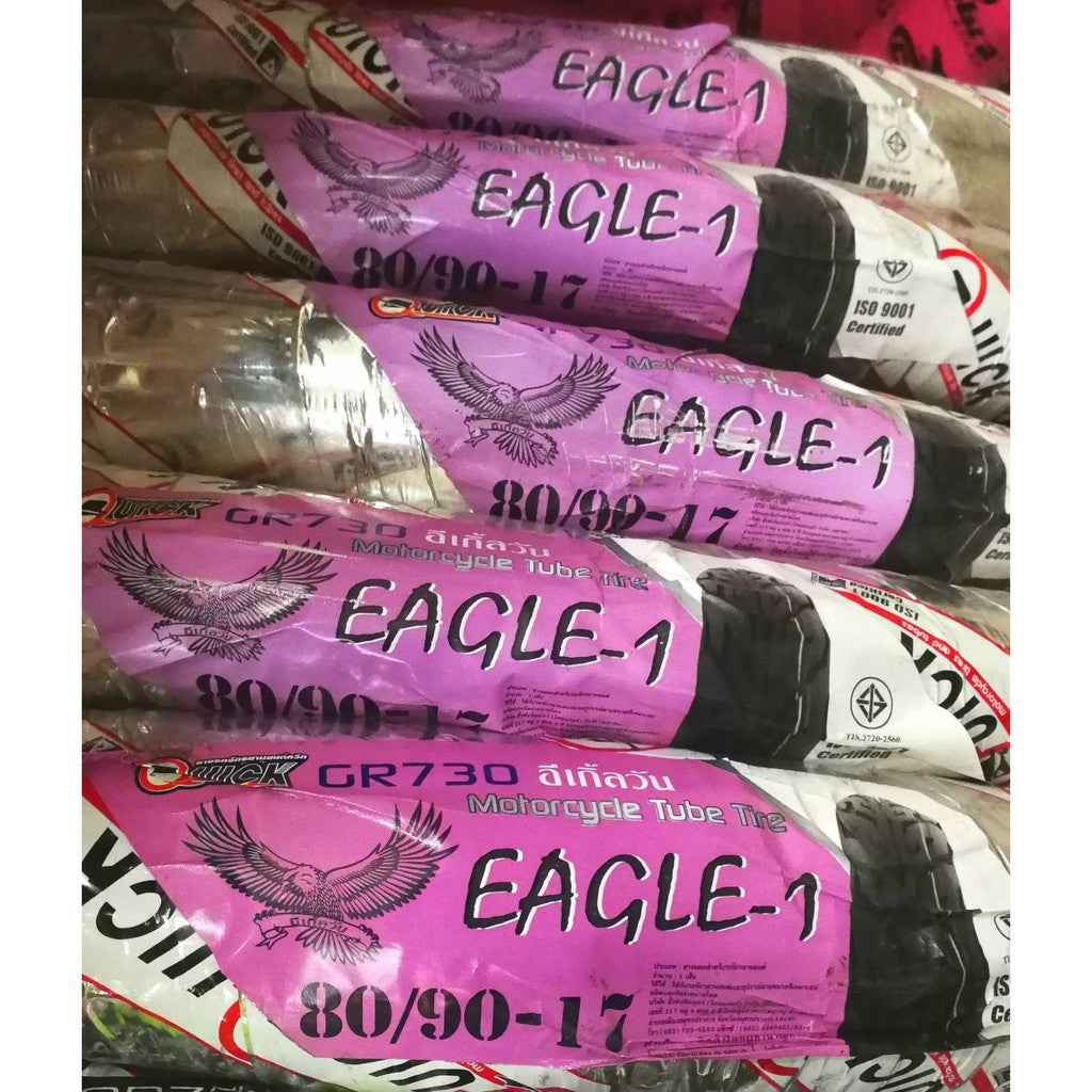 ยางนอก QUICK แก้มเตี้ย ขอบ17 ลาย GR730 Eagle-1 ห่อสีเงิน