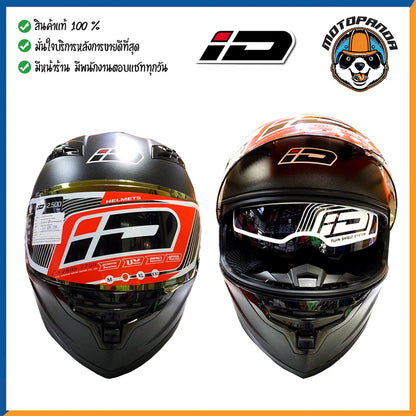 หมวกกันน็อคเต็มใบ ID ORCA HELMET LIMITED EDITION ไซส์ L สีดำเมลทัลลิค แว่นตา2ชั้น แถมฟรีชิลด์อีก1อัน + ฟองน้ำล้างรถ